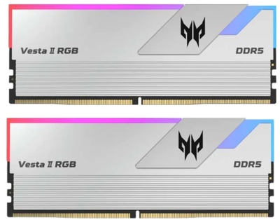 Acer Модуль памяти DDR5 32GB (2*16GB) Acer Predator Vesta II RGB PC5-51200 6400MHz CL32 1.35V siliver BL.9BWWR.331 
