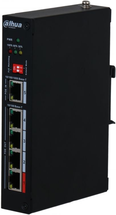 DAHUA Инжектор Dahua 4-портовый, уличное исполнение Порты: 4 RJ45 10/100Мбит/с (PoE/PoE+/Hi-PoE) DH-PFT1500 