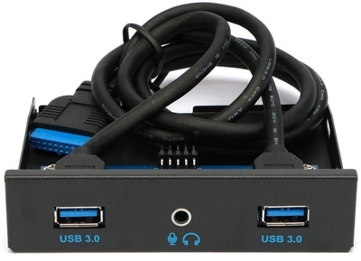 Gembird Планка Gembird USB 3.0 на переднюю панель 3.5", 2xUSB-A 3.0 + 1xHD audio FP3.5-USB3-2A-HDA 