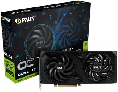 Palit Видеокарта PCI-E Palit 12GB GDDR6X 192bit 5nm 1980/21000MHz HDMI/3*DP GeForce RTX 4070 SUPER DUAL OC (NED407SS19K9-1043D) NED407SS19K9-1043D