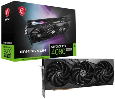MSI Видеокарта PCI-E MSI 16GB GDDR6X 256bit 5nm 2295/23000MHz HDMI/3*DP GeForce RTX 4080 SUPER (RTX 4080 SUPER 16G GAMING SLIM) RTX 4080 SUPER 16G GAMING SLIM