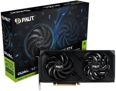 Palit Видеокарта PCI-E Palit 12GB GDDR6X 192bit 5nm 1980/21000MHz HDMI/3*DP GeForce RTX 4070 SUPER DUAL (NED407S019K9-1043D) NED407S019K9-1043D