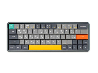 Nuphy Клавиатура беспроводная механическая Nuphy AIR60 (Twilight), low profile gateron Red Switch, Bluetooth, RGB подсветка, 2500мАч, Серый AIR60-TW1-F AIR60-TW1-F