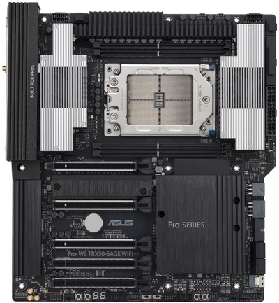 ASUS Материнская плата SSI CEB ASUS 90MB1FZ0-M0EAY0 (sTR5, AMD TRX50, 4*DDR5 (8000), 4*SATA 6G RAID, 3*M.2, 5*PCIE, 10Glan, 2.5Glan, PRO WS TRX50-SAGE WIFI 90MB1FZ0-M0EAY0