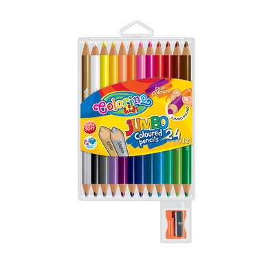 Colorino Набор карандашей цветных Colorino JUMBO, 12 шт / 24 цв, двухсторонние CL51736PTR