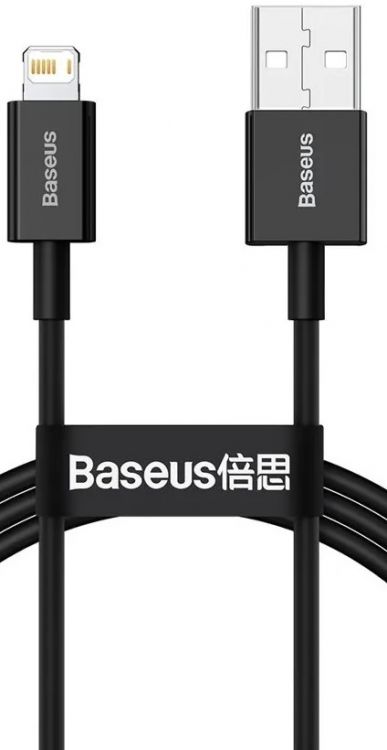 Baseus Кабель интерфейсный Baseus USB Type A - Lightning 2.4A силиконовый 2m black CALYS-C01 