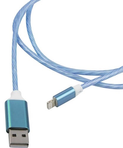 Red Line Кабель интерфейсный Red Line LED USB/Lightning 8-pin, синий УТ000023150 