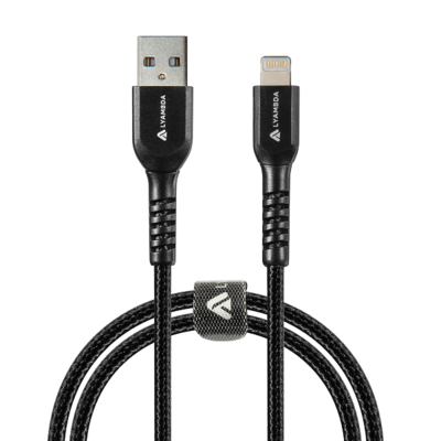LYAMBDA Кабель интерфейсный Lyambda Type-A(m)/Lightning(m), 2,4A, 0,5м, чёрный LAL05-BK 
