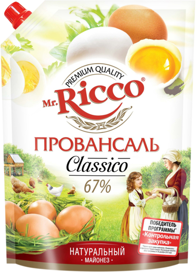 Mr. Ricco Майонез Mr. Ricco Classico Провансаль 67%, 800 мл 
