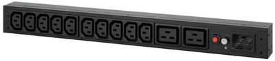 CyberPower Распределитель питания CyberPower 200 – 240 V, 16A, 1U type, plug IEC 320 C20, (10) IEC 320 C13 (2) IEC 320 C19 PDU20BHVIEC12R 