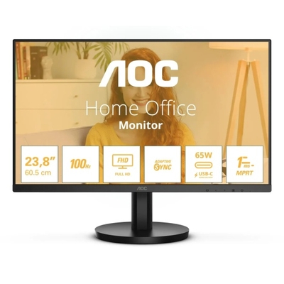 AOC Монитор 23,8" AOC черный IPS LED 1ms 16:9 HDMI M/M матовая 250cd 178гр/178гр 1920x1080 100Hz DP FHD USB 24B3CA2 