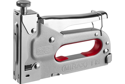 Mirax Степлер MIRAX c регулировкой силы удара метал. корпус, скобы тип 53( 4-14мм) 3144 