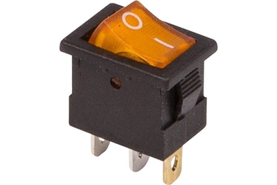 Rexant Выключатель Rexant клавишный 12V 15А (3с) ON-OFF желтый с подсветкой Mini (RWB-206-1, SC-768) 36-2172 