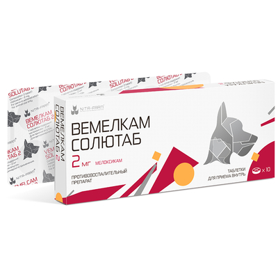 Nita-Farm Nita-farm Вемелкам Солютаб Нестероидный противовоспалительный препарат для кошек и собак 2 мг, 10 табл 