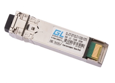 Gigalink Модуль SFP28 GIGALINK 25 Гбит/с, WDM, 1 ОВ, SM, 1xLC, Tx:1270/Rx:1330 нм, DDM, 6.3 дБ (до 20 км) GL-OT-SS06LC1-1270-1330 