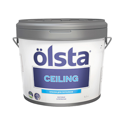 Olsta Краска для потолков, белая, Olsta , База A 0,9 л Ceiling 