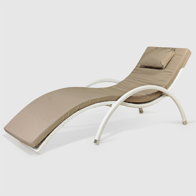 NS RATTAN_MAVI Шезлонг NS Rattan Rocking белый-бежевый NS RATTAN_MAVI 