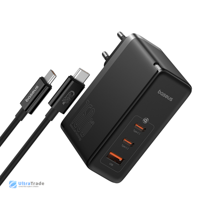 Xiaomi Сетевое зарядное устройство Xiaomi Baseus Gan5 Pro Digital Fasr Charger 2C+U 160W EU Black (CCGAN160CE) 