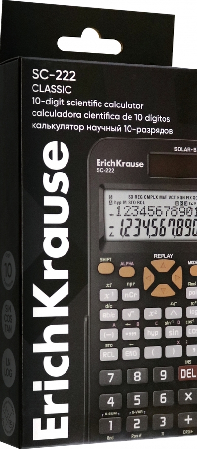 Erich Krause Калькулятор научный 10-разрядов SC-222 Classic, 240 функций, черный Erich Krause 