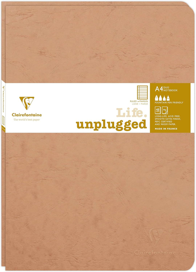 CLAIREFONTAINE Набор 2 блокнота в линейку Clairefontaine "Age Bag" 21х29,7 см 48 л, шитый, табачный 733076C