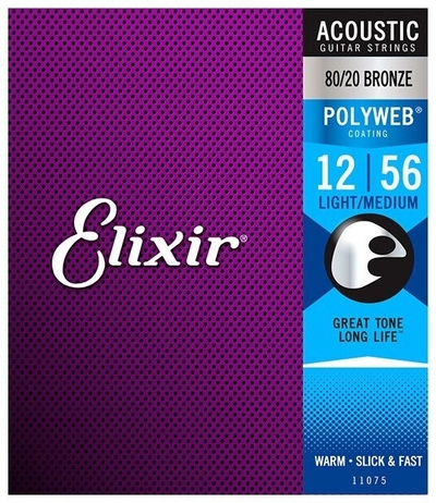 ELIXIR Струны Elixir 11075 PolyWeb Light-Medium 12-56 80/20 