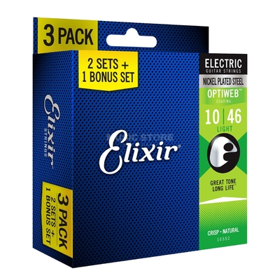 ELIXIR Струны Elixir 16552 Electric OPTIWEB Light (.010-.046) 3-pack 