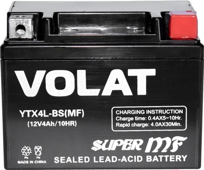 VOLAT Мотоаккумулятор VOLAT YTX4L-BS MF R+ (4 А/ч) 
