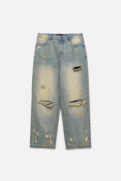 Befree Джинсы рваные широкие с эффектом масляной стирки befree 2433109003