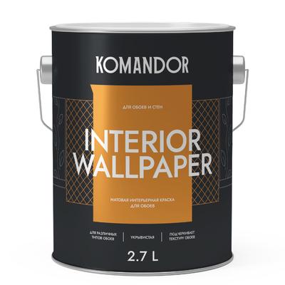 Komandor Краска для обоев матовая Komandor База A 2,7 л 