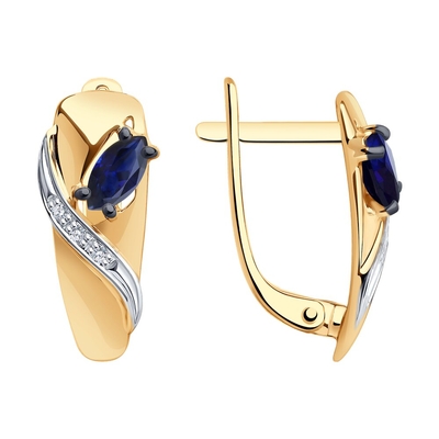 Sokolov Серьги SOKOLOV из золота с бриллиантами и сапфирами 2020858