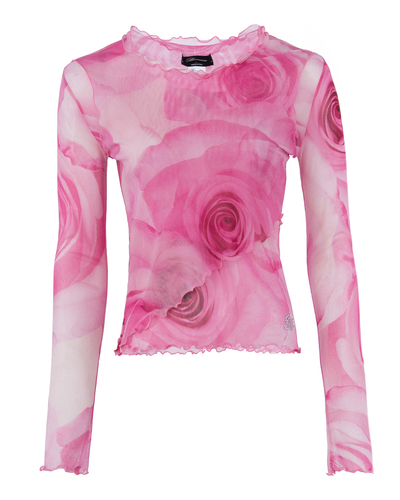 Blumarine сетчатый топ BLUMARINE 2C046A розовый+принт 42 2C046A