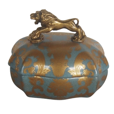 Glasar Шкатулка Glasar с бронзовым львом и декором 14x10x10 см 