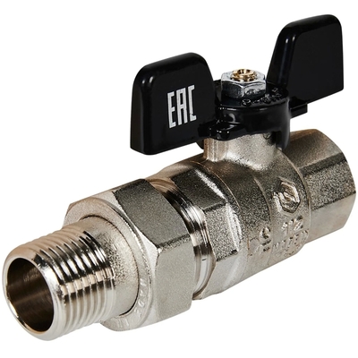Stout Кран шаровой прямой Stout SVB-0007 DN15 PN40 1/2"x15 ВР-НР ручка бабочка латунь 