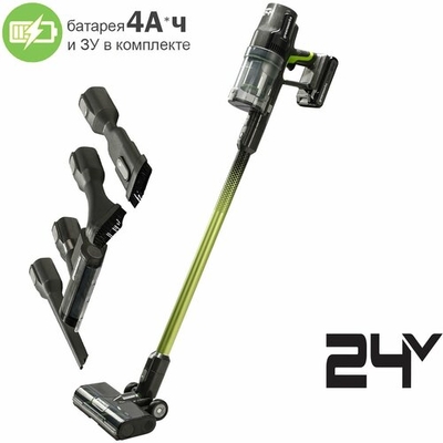 GreenWorks Пылесос беспроводной вертикальный аккумуляторный Greenworks G24SVK4 4700607UB (АКБ 24V 4 Ач и ЗУ) 