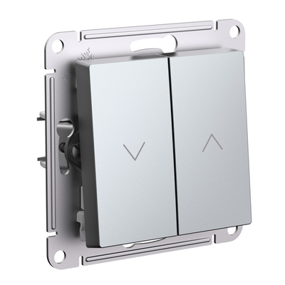 Systeme Electric Выключатель для жалюзи 2-клавишный Systeme Electric (Schneider Electric) Atlas Design 10А, алюминий ATN000319 