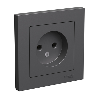 Systeme Electric Розетка без заземления 16А Systeme Electric (Schneider Electric) Atlas Design, базальт ATN001440 