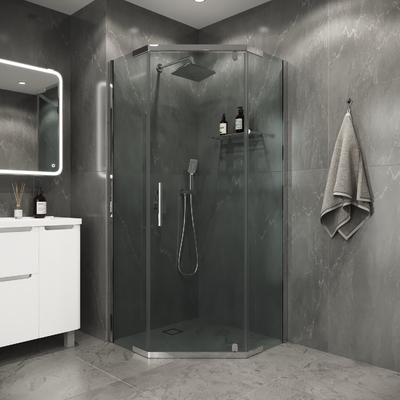 Niagara Душевой уголок Niagara Eco 100x100 NG-1010-14D стекло прозрачное, профиль хром глянцевый NG-1010-14D