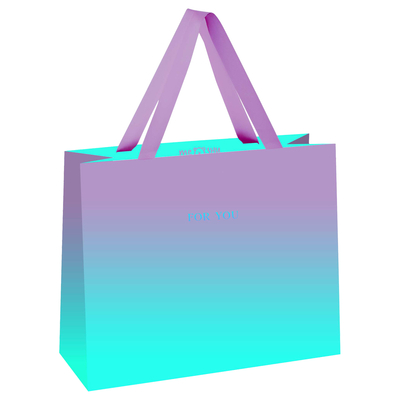 Meshu Пакет подарочный MESHU "Duotone. Turquoise-Lilac gradient" 32*26*12 см, отд. фольгой, матовая ламин MS_52019