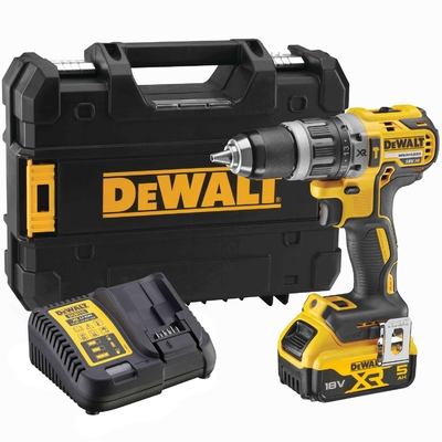 DeWalt Аккумуляторная ударная дрель-шуруповерт DEWALT DCD796P1, 18 В, 2000 об/мин, 34000 уд/мин, с АКБ 5 Ач и ЗУ, в кейсе TSTAK (DCD796P1-QW) 