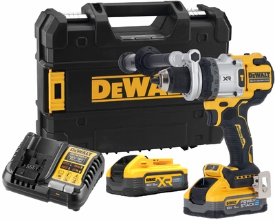 DeWalt Ударная дрель-шуруповерт DEWALT DCD1007H2T, 18 В, 2250 об/мин, 38250 уд/мин, с 2 АКБ 5 Ач и ЗУ, в кейсе TSTAK (DCD1007H2T-QW) 