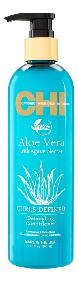CHI CHI Кондиционер 340мл Кондиционер для облегчения расчесывания Aloe Vera With Agave Nectar Curls Defined Detangling Conditioner 