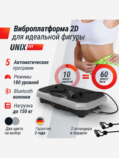 UNIX Fit Виброплатформа UNIX Fit Edge 2D серый, Серый VP2DEGYPGIBU19-GREY