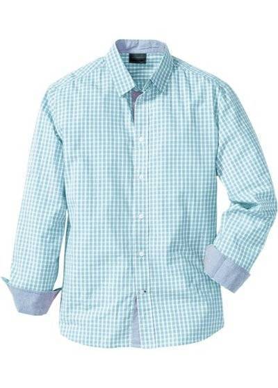 bonprix Клетчатая рубашка Regular Fit (нежно-голубой в клетку) bonprix 95494695