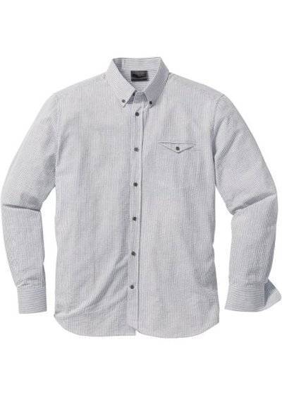 bonprix Полосатая рубашка Regular Fit (темно-оливковый/белый в полоску) bonprix 97901681