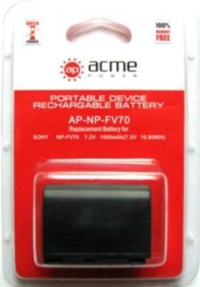 AcmePower Аккумуляторы для фото и видеокамер AcmePower AP NP-FV70 