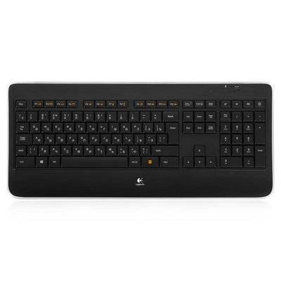 Logitech клавиатура Logitech Wireless Illuminated Keyboard K800 Black USB [920-002395] Illuminated K800 967685-0112
