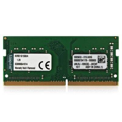 Kingston SO-DIMM DDR4, 4ГБ, Kingston, KVR21S15S8/4 KVR21S15S84 