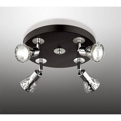 Odeon light Светильник настенный ODEON LIGHT 2612/4C ODL14 748, с выключателем GU10 4*50W 220V , хром/дерево Bierzo 26124C