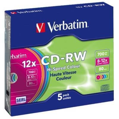 Verbatim CD-RW набор дисков Verbatim 43167 x5 
