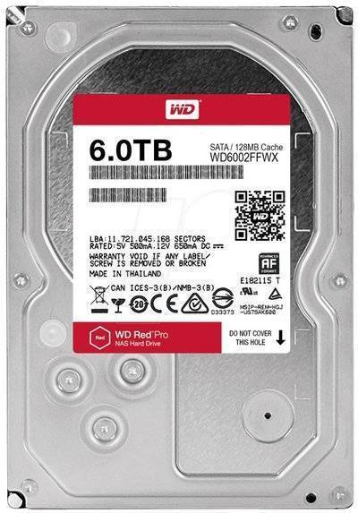 WD Жесткий диск WD Red Pro , 6Тб, HDD, SATA III, 3.5" WD6002FFWX 
